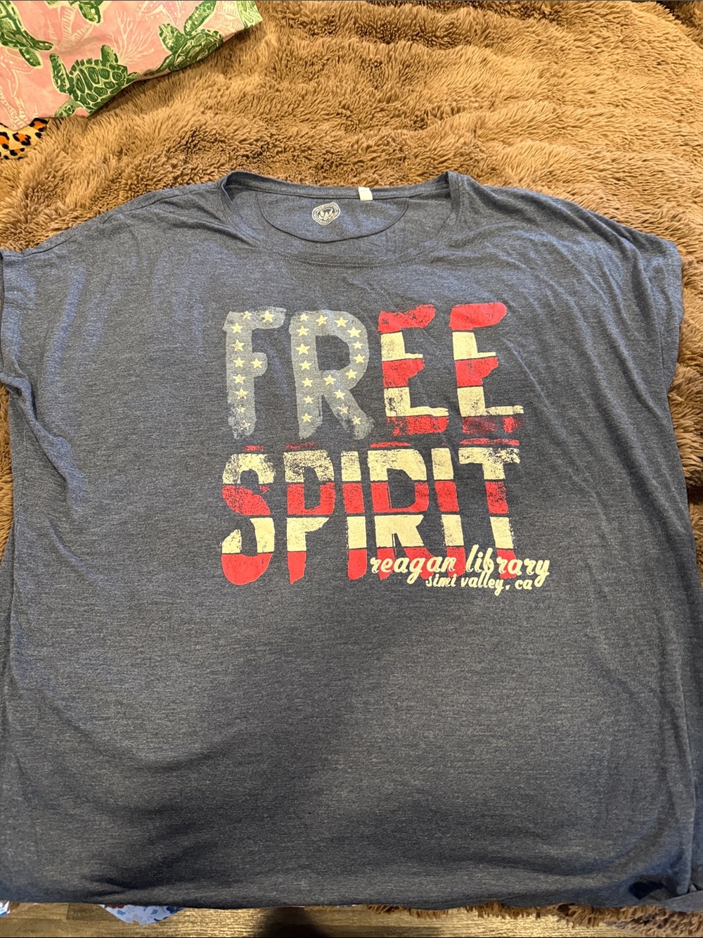 Free Spirit Graphic Tee - Navy with Red & White Accents